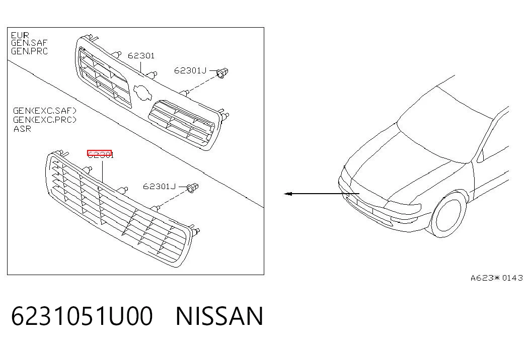Решітка радіатора на Nissan Maxima  A32
