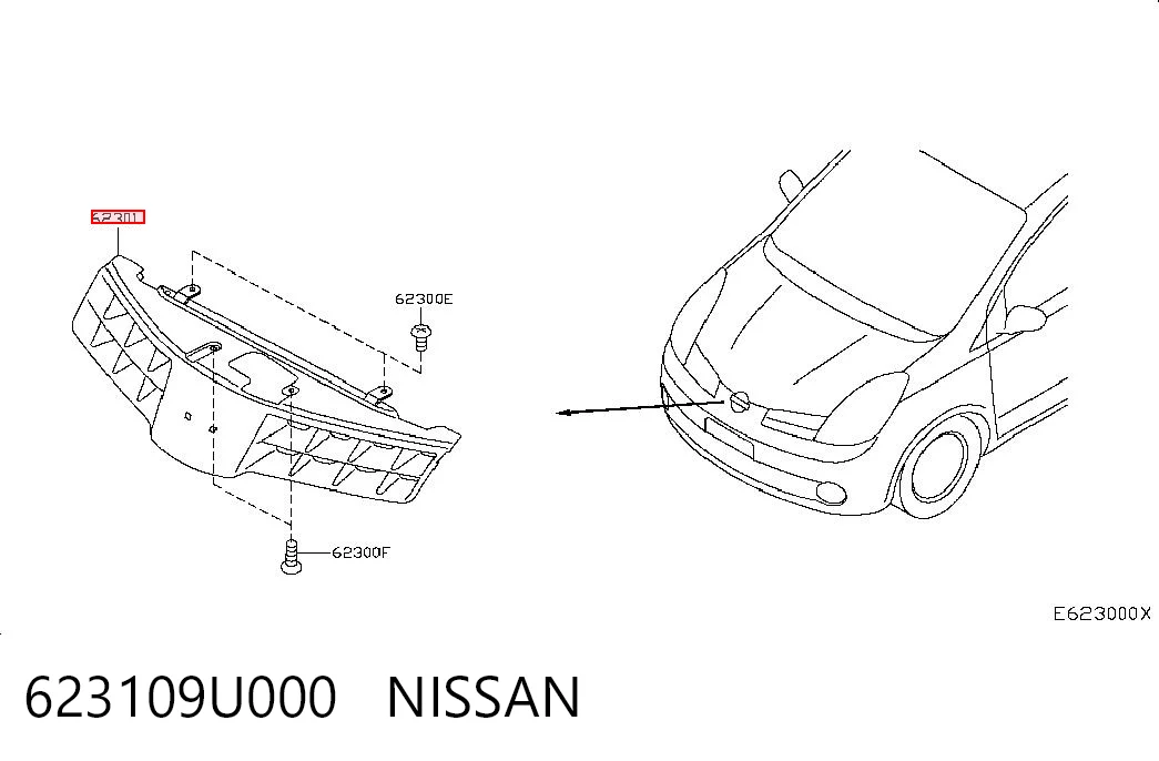 Решітка радіатора на Nissan Note  E11