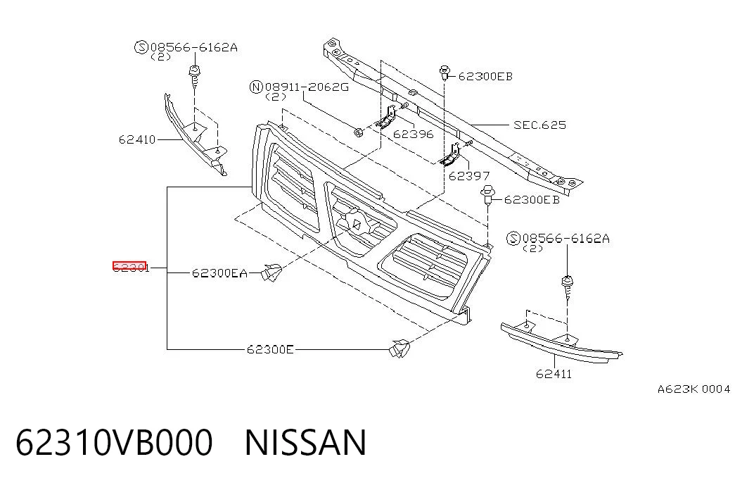 Решітка радіатора на Nissan Patrol  Y61