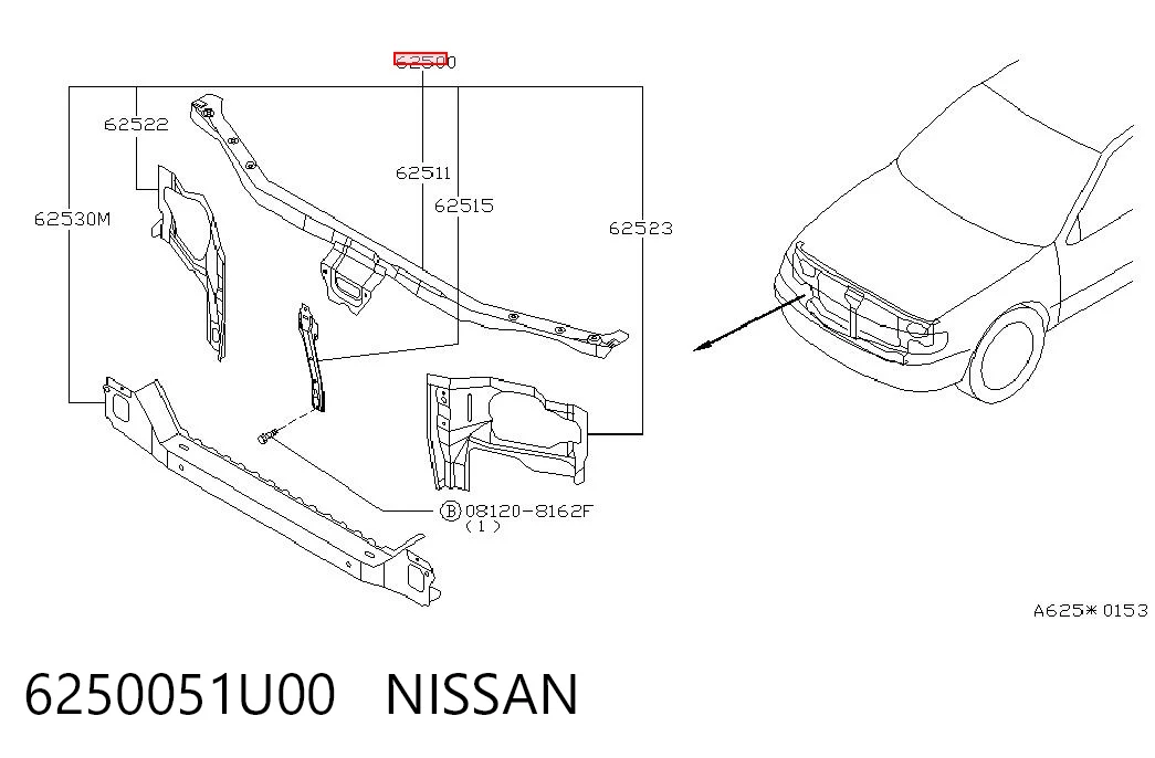 Панель передня Nissan Maxima седан (A32) (1994 - 2000) ціна, від 94.41 USD