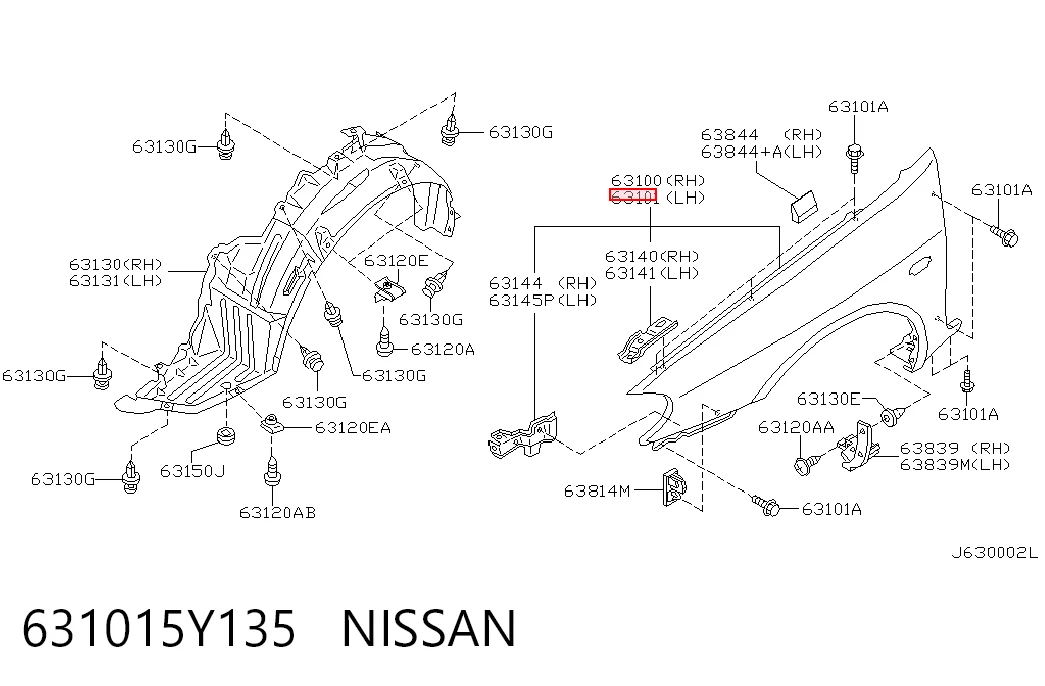 Переднє ліве крило на Nissan Maxima  A33