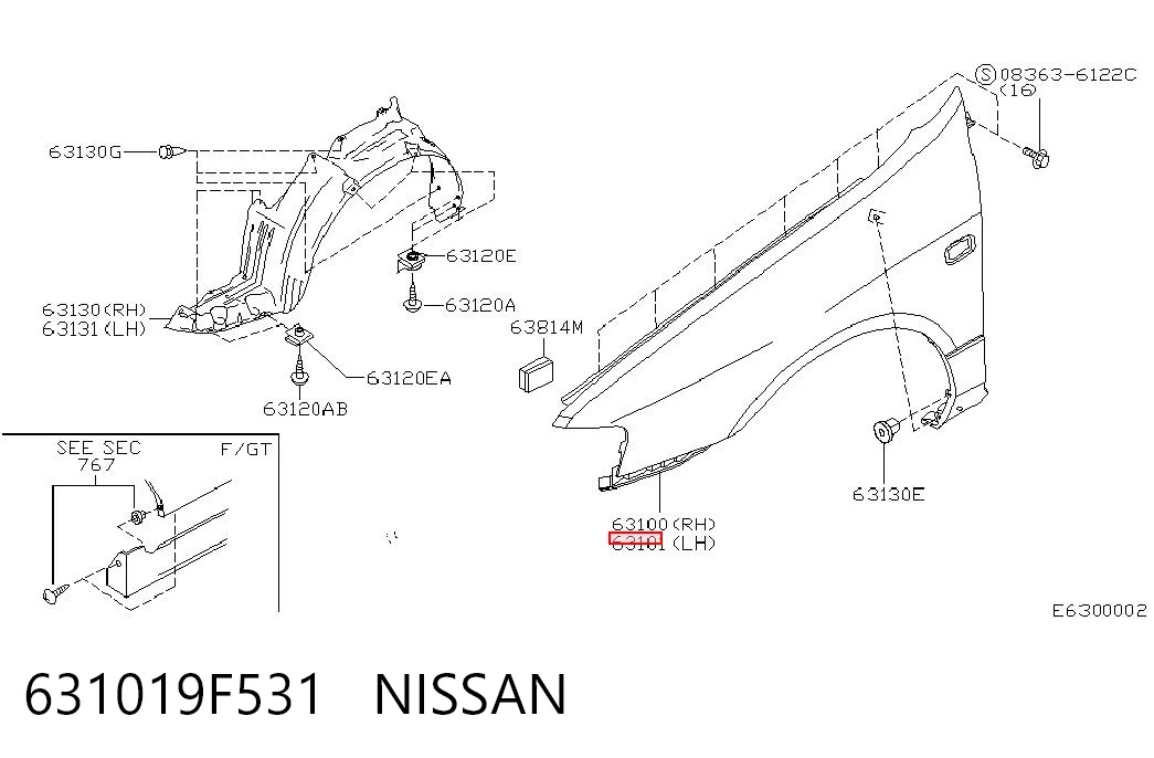 Переднє ліве крило на Nissan Primera  P11
