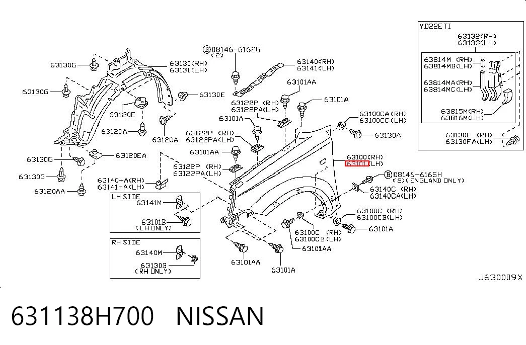 Переднє ліве крило на Nissan X-Trail  T30