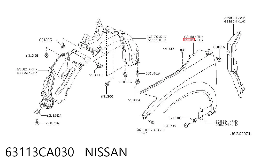Переднє ліве крило на Nissan Murano  Z50