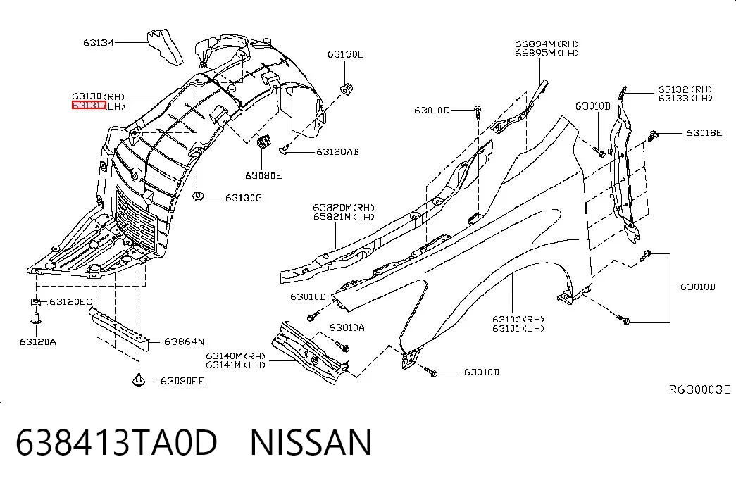Підкрилок передній лівий на Nissan Altima L33 