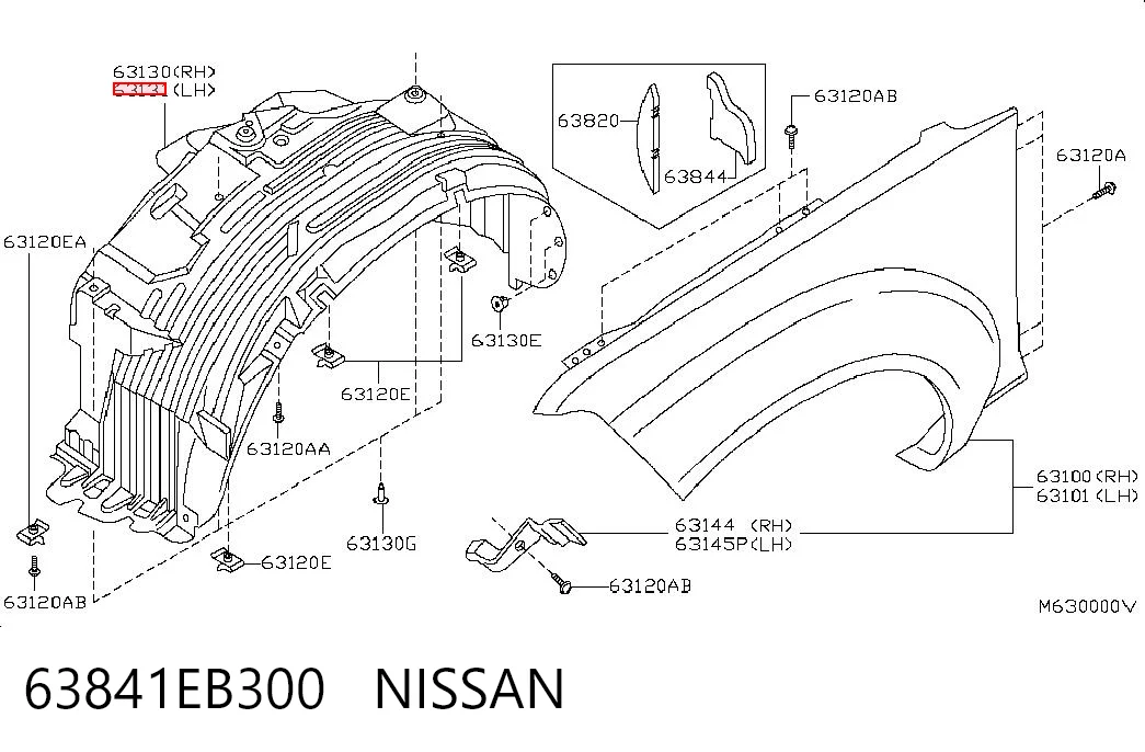 Підкрилок передній лівий на Nissan Navara NP300 III D40