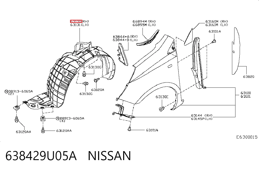  Підкрилок передній правий Nissan Note 