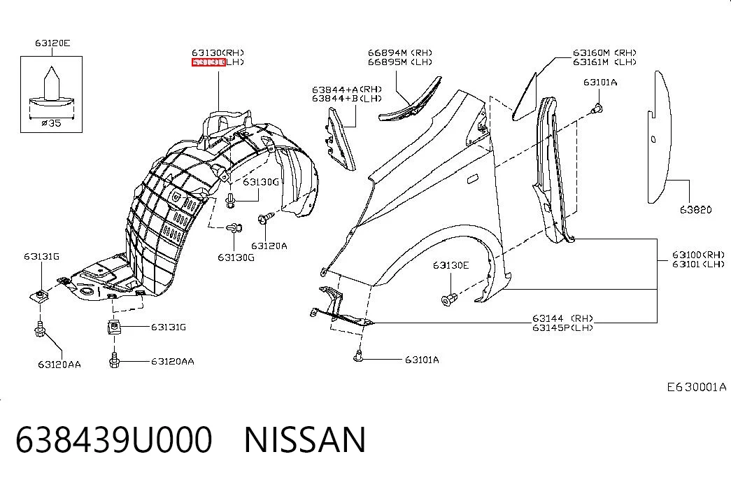 Підкрилок передній лівий на Nissan Note  E11