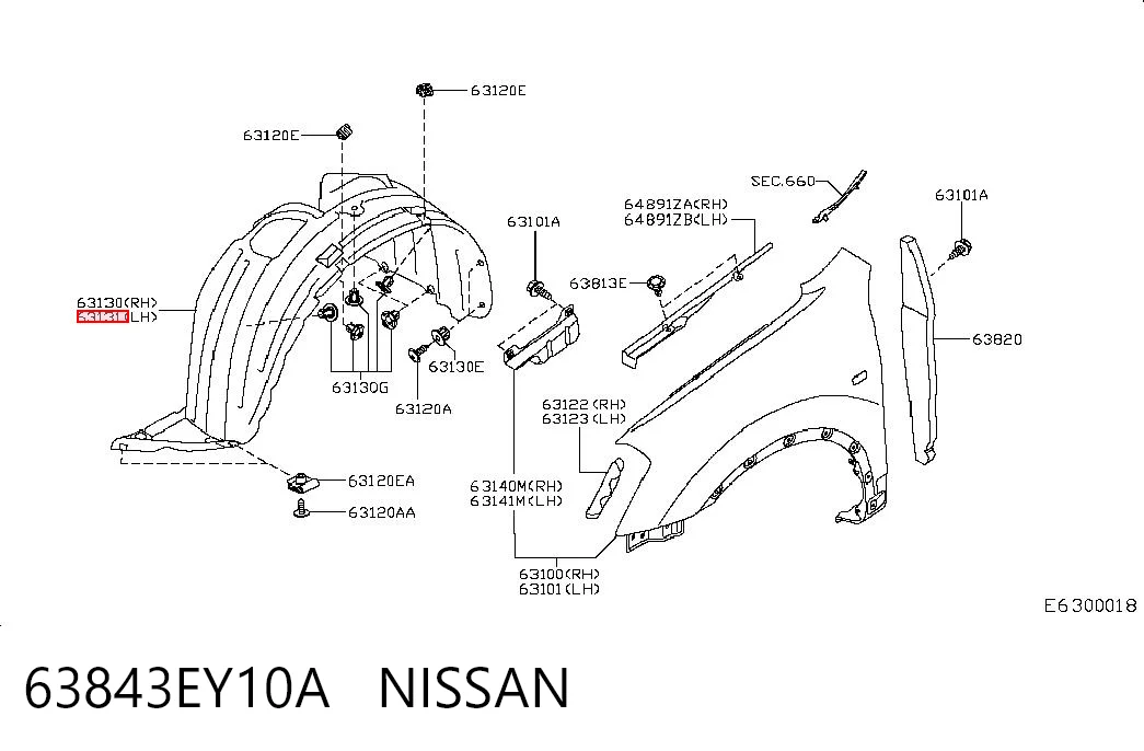 Підкрилок передній лівий на Nissan Qashqai +2 I J10