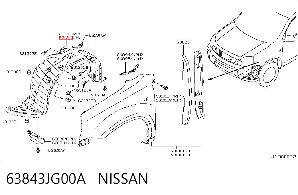 Підкрилок передній лівий на Nissan X-Trail  T31