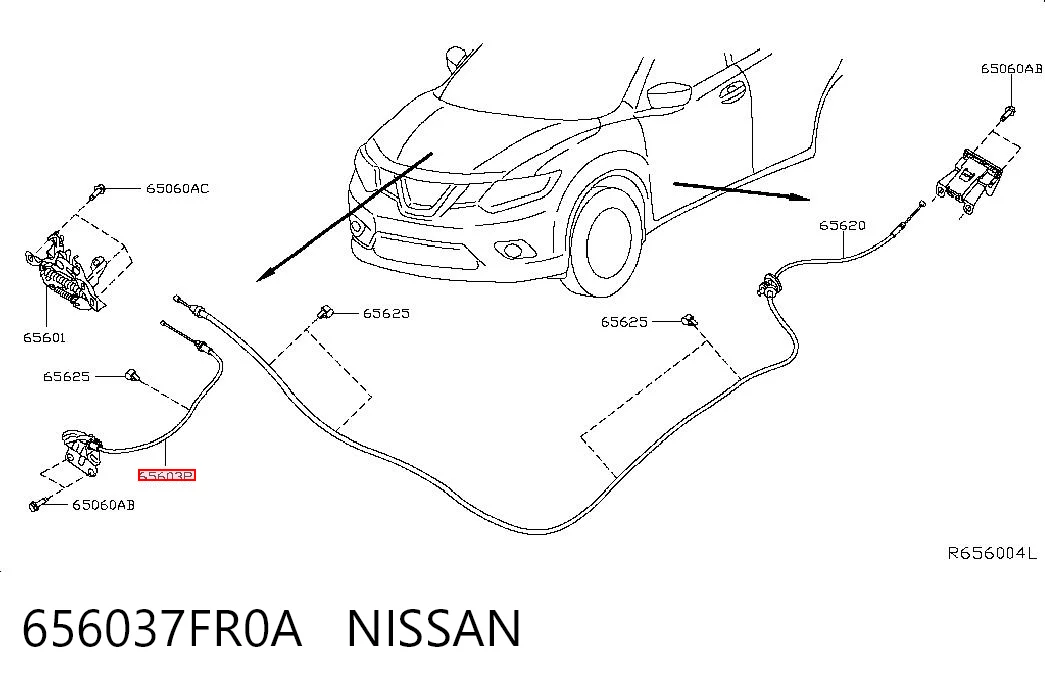 656037FR0A Nissan/Infiniti язичок відкривання капота - купити