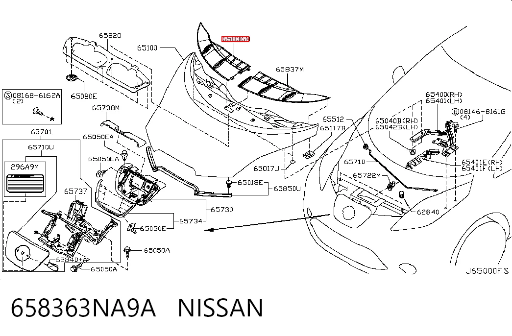 Молдинг капота Nissan LEAF I хетчбек (ZE0) (2010 - 2012) ціна, від 11.56 USD