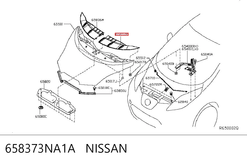 Накладка капота декоративна на Nissan LEAF I ZE0U