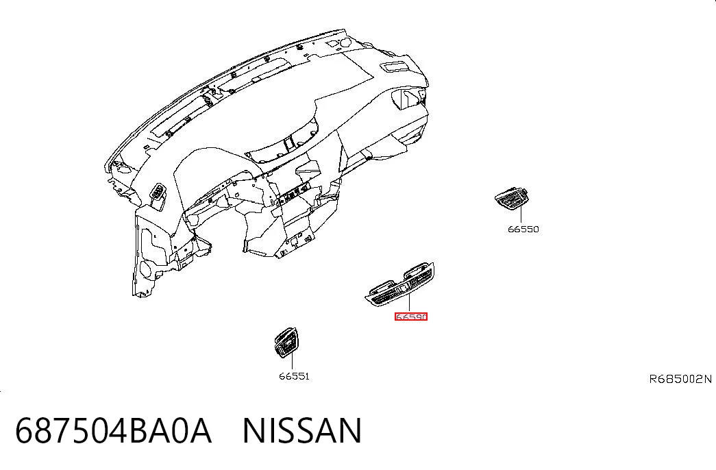 687504BA0A Nissan/Infiniti Решітка повітропровода