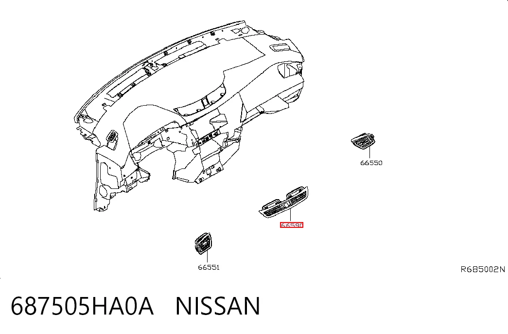 687505HA0A Nissan/Infiniti Решітка повітроводу
