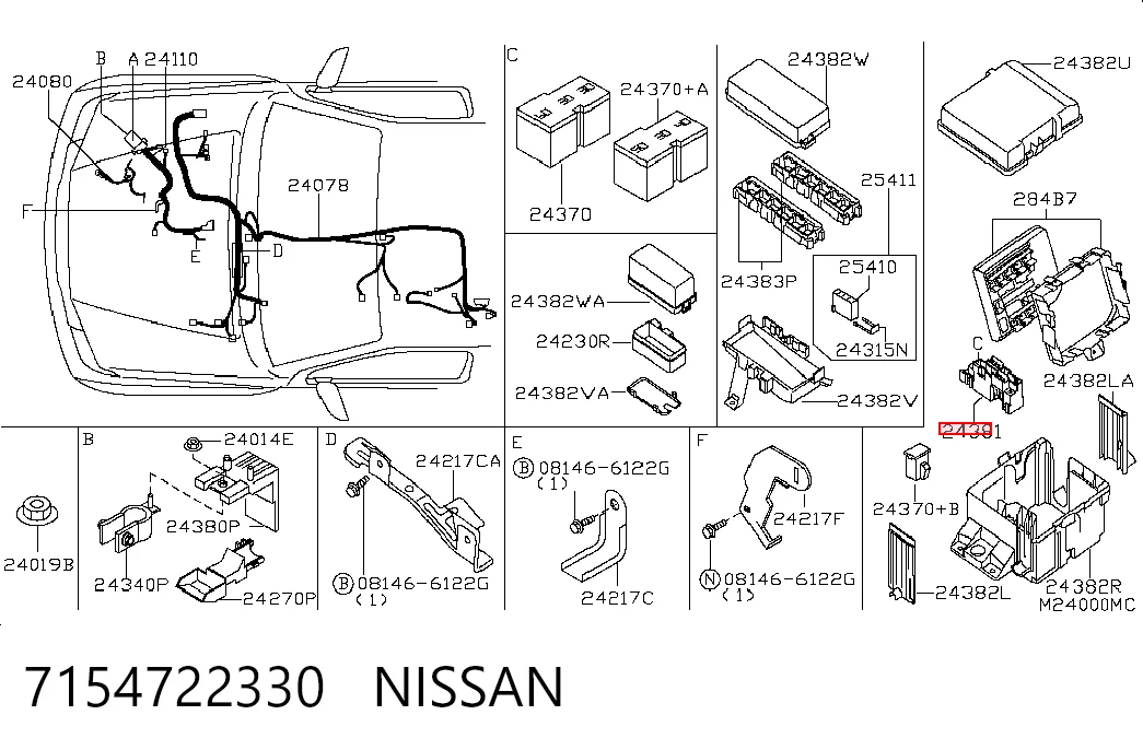 Реле запобіжників на Nissan Navara NP300 III D40