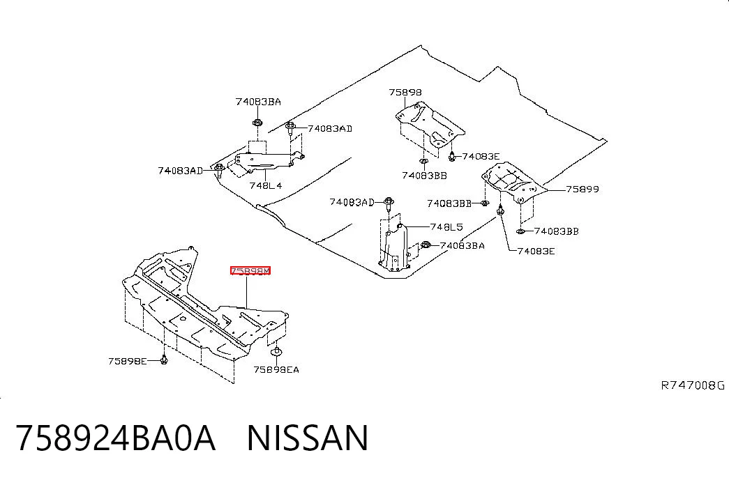 758924BA0A Nissan/Infiniti Захист двигуна передній