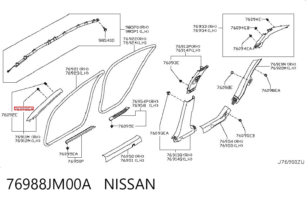 76988JM00A Nissan/Infiniti Пістон (кліп) кріплення обшивки дверей