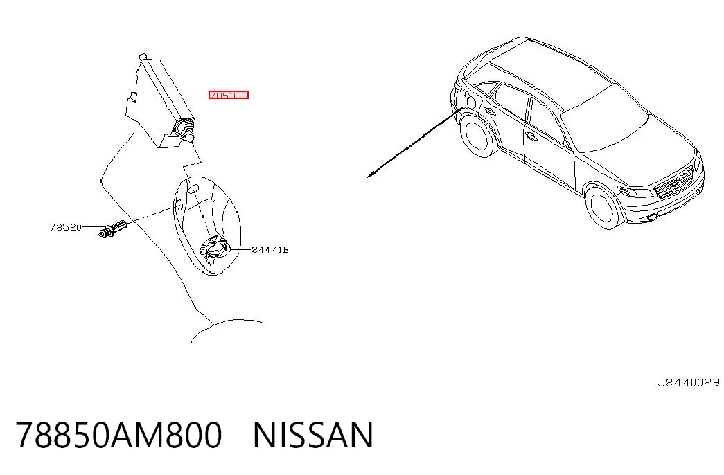 78850AM800 Nissan/Infiniti Замок відкривання лючка бензобаку