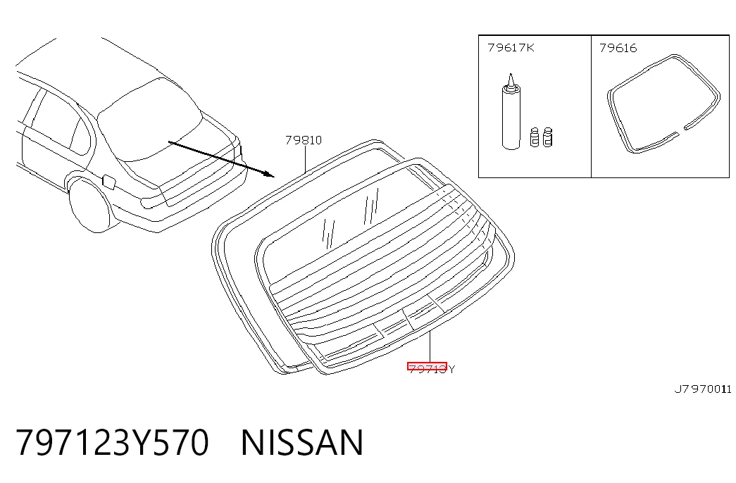 Заднє вікно на Nissan Maxima  A33