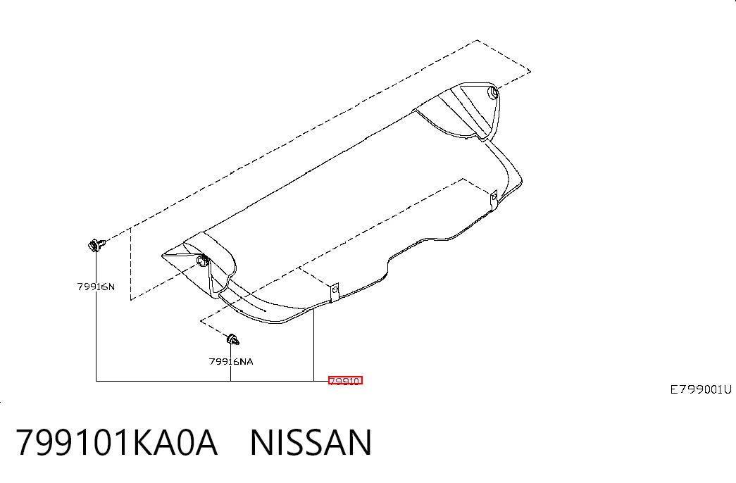 799101KA0A Nissan/Infiniti Полку салону, задня