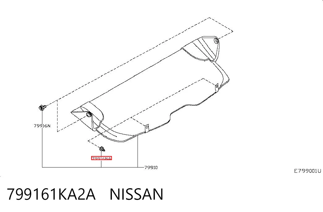 799161KA2A Nissan/Infiniti Пістон (кліп) кріплення обшивки кришки багажника