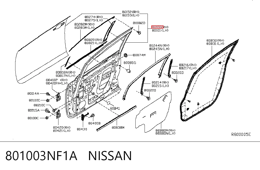 Пасажирські передні двері на Nissan LEAF I ZE0U