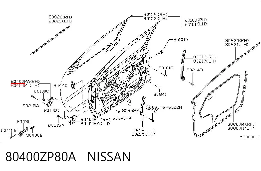 80400ZP80A Nissan/Infiniti Петля передніх дверей, правих