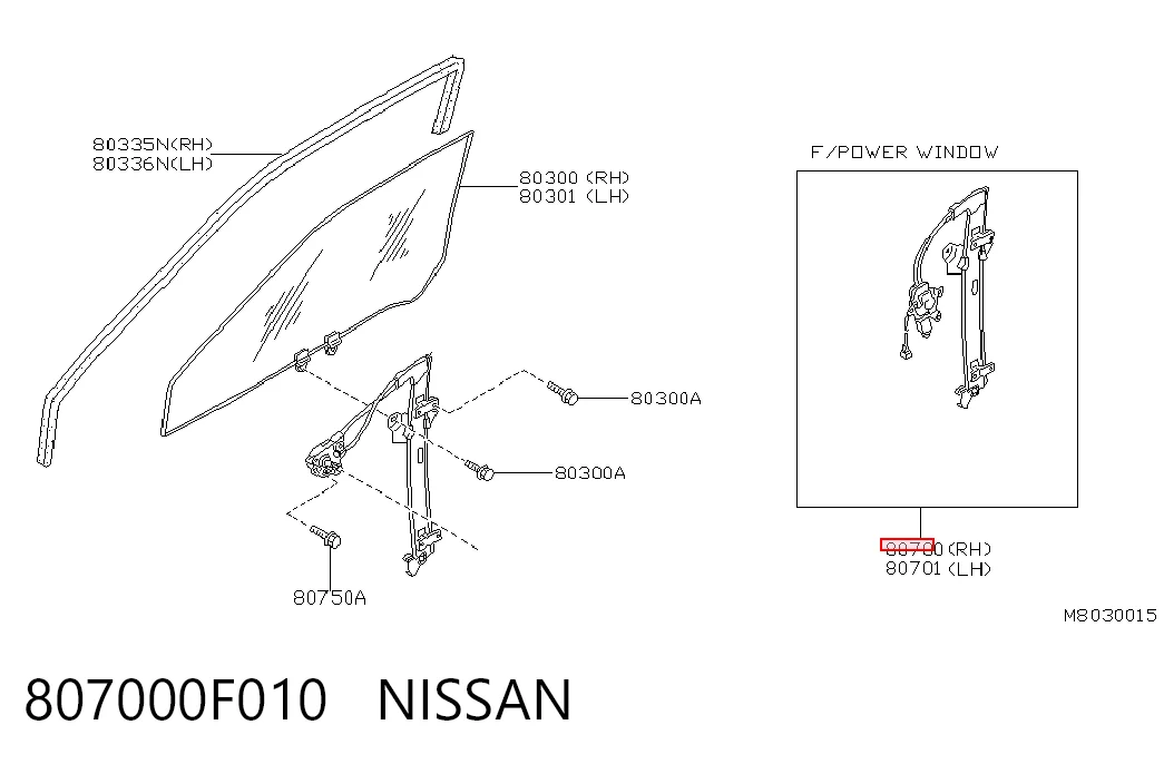Механізм склопідіймача дверей передніх, правих Nissan Terrano II позашляховик (R20) (1993 - 2006) ціна, від 99.93 USD