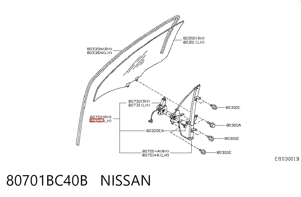 Купити Склопідйомник передньої лівої двері Nissan Micra  K12