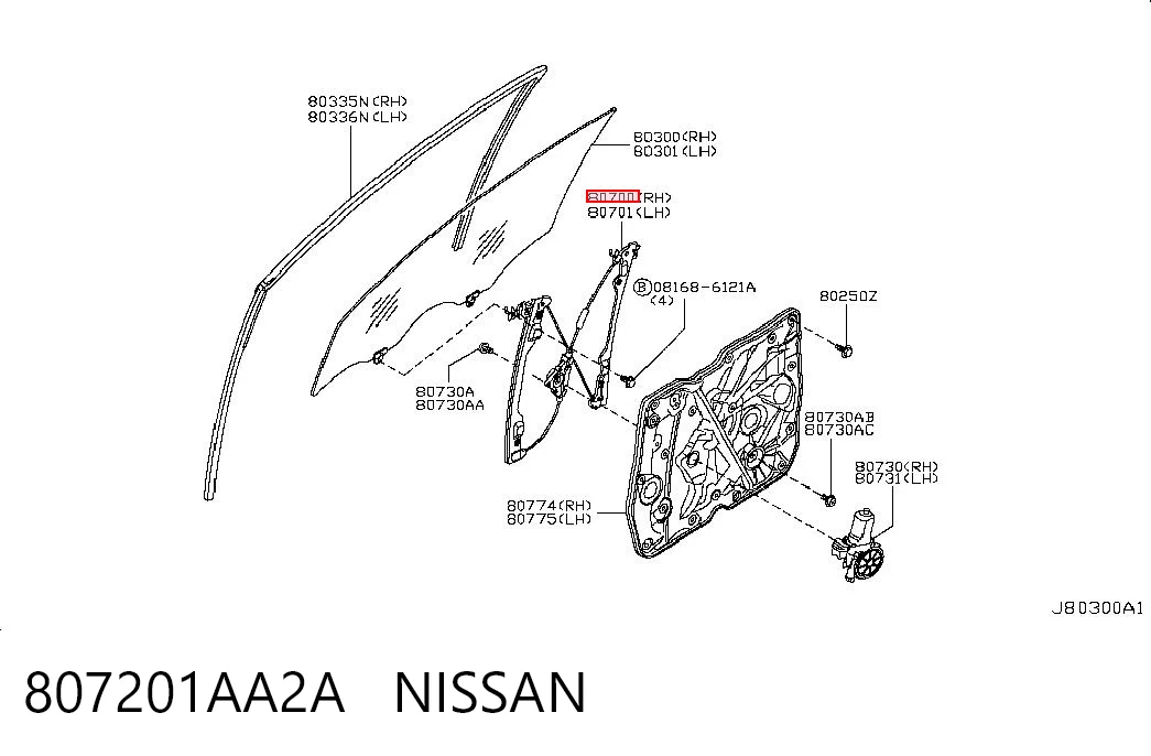 Купити Механізм склопідіймача двері передньої, правої Nissan Murano  Z51