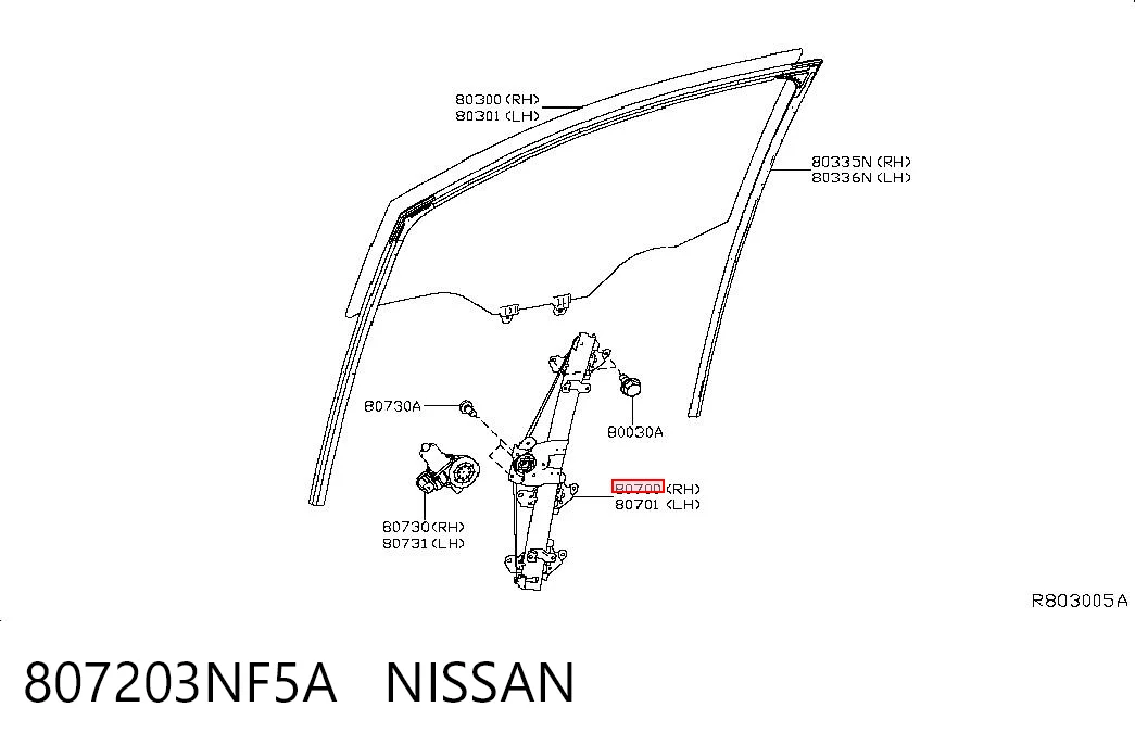 Купити Механізм склопідіймача двері передньої, правої Nissan LEAF I ZE0U