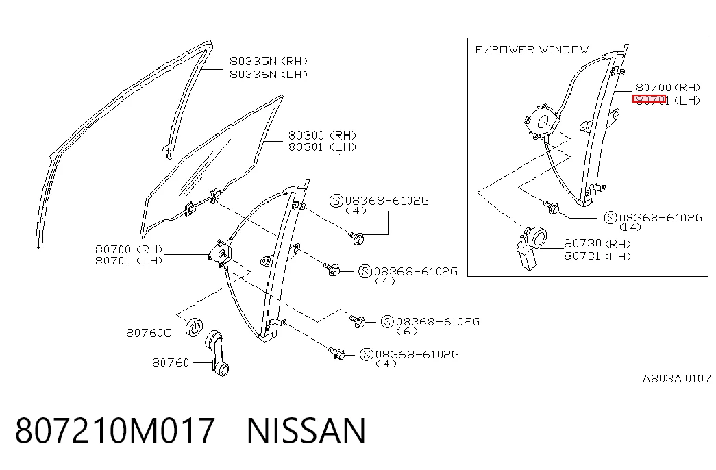 Підйомник механічний вітрового скла на Nissan Almera I N15