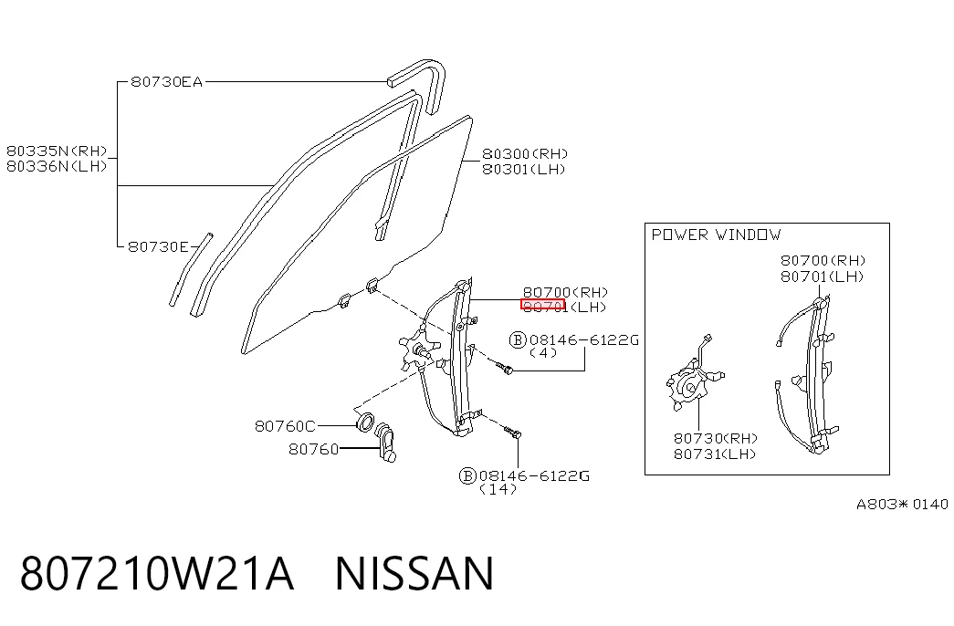 Підйомник механічний вітрового скла на Nissan Pathfinder  R50