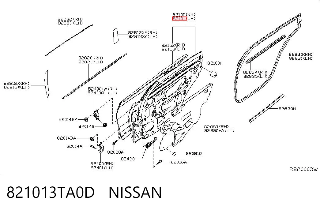 Двері пасажирськи задні ліві на Nissan Altima L33 