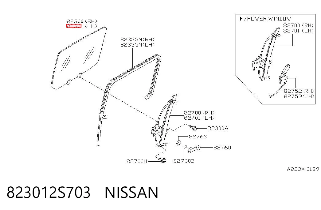 AB30676A XYG Скло задніх дверей, лівих