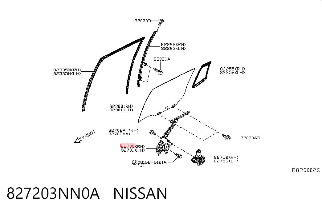 827203NN0A Nissan/Infiniti Склопідйомник задніх правих дверей