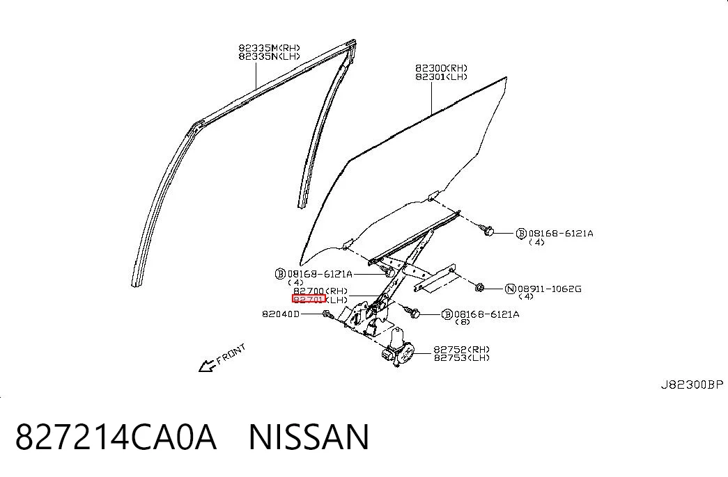 Підйомник механічний вітрового скла на Nissan Rogue  T32U