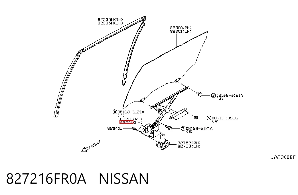 Склопідйомник з електродвигуном Nissan Rogue позашляховик (T32U) (2013 - 2020) ціна, від 12.67 USD