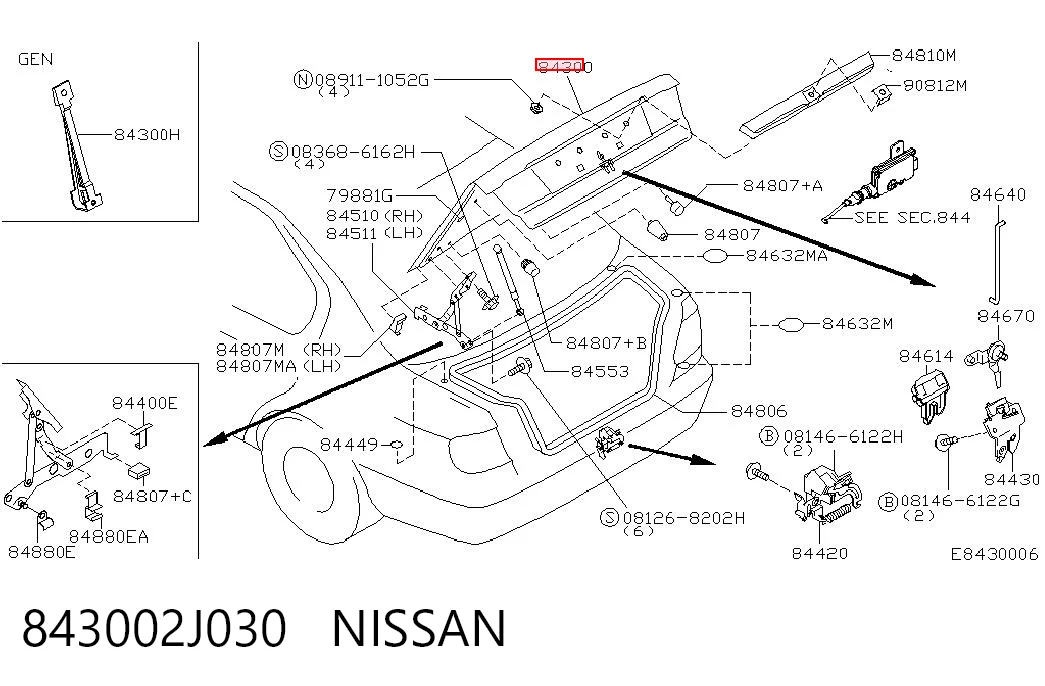Кришка багажника Nissan Primera P11