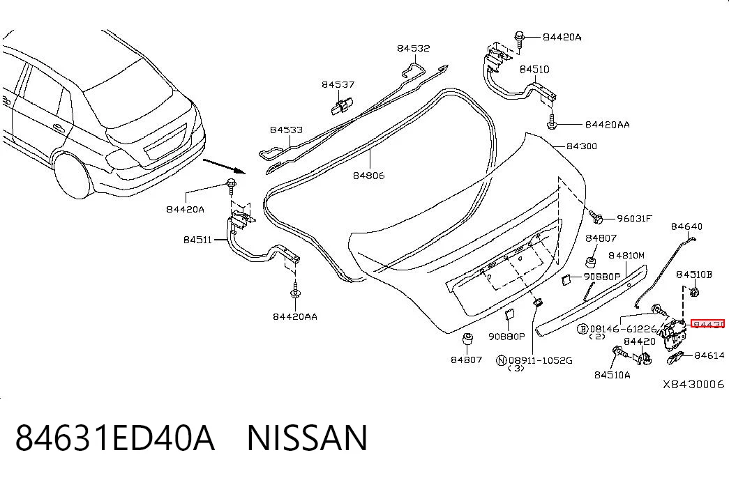 Купити Замок багажника Nissan Tiida  SC11X