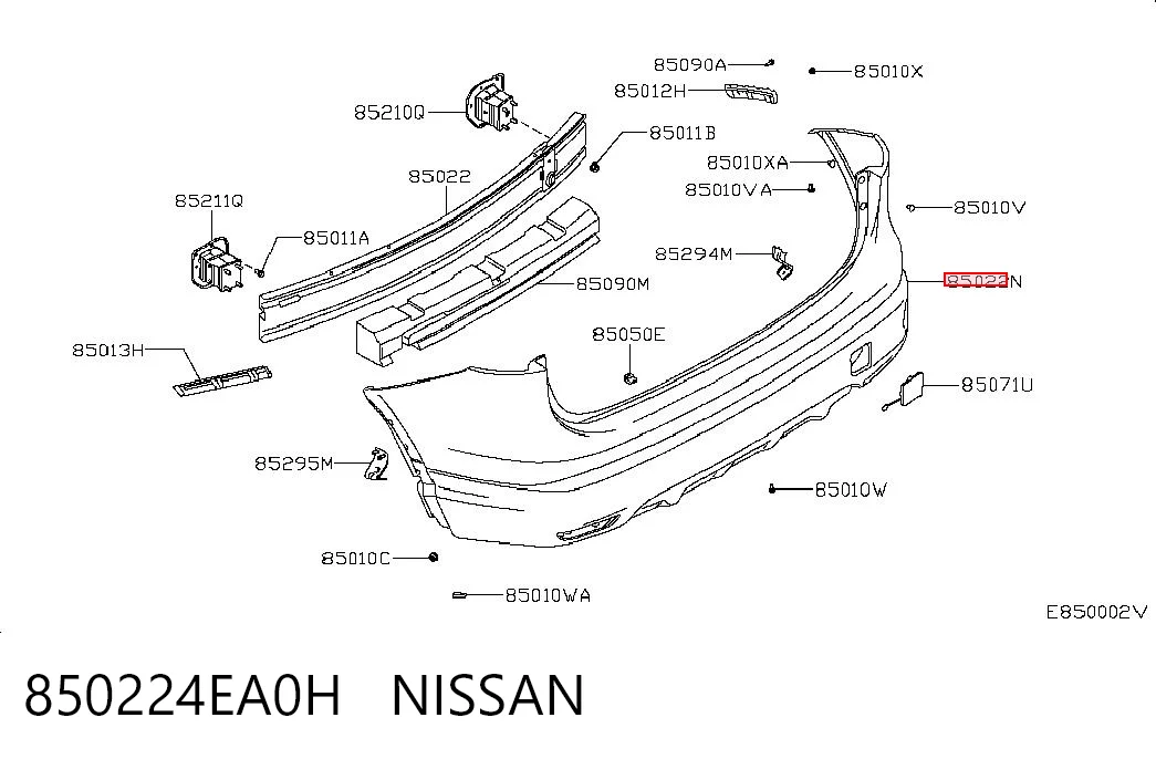 Кожух бампера заднього Nissan Qashqai II позашляховик (J11) (2013 - 2021) ціна, від 94.77 USD