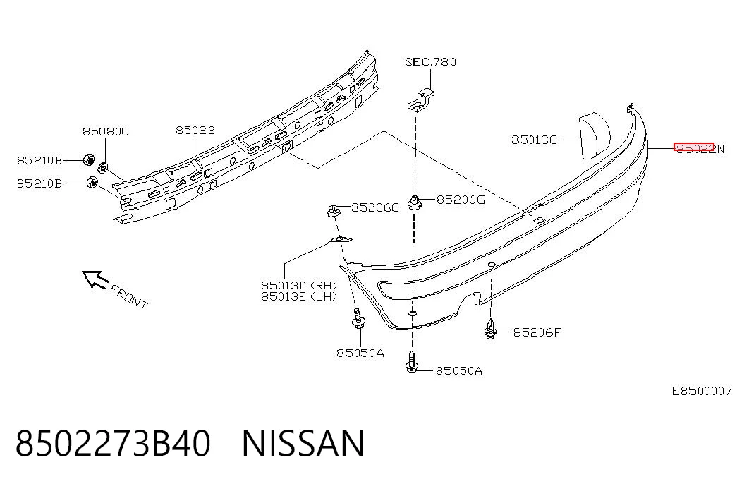 Кожух бампера заднього Nissan Micra хетчбек (K11) (1992 - 2003) ціна, від 30.67 USD