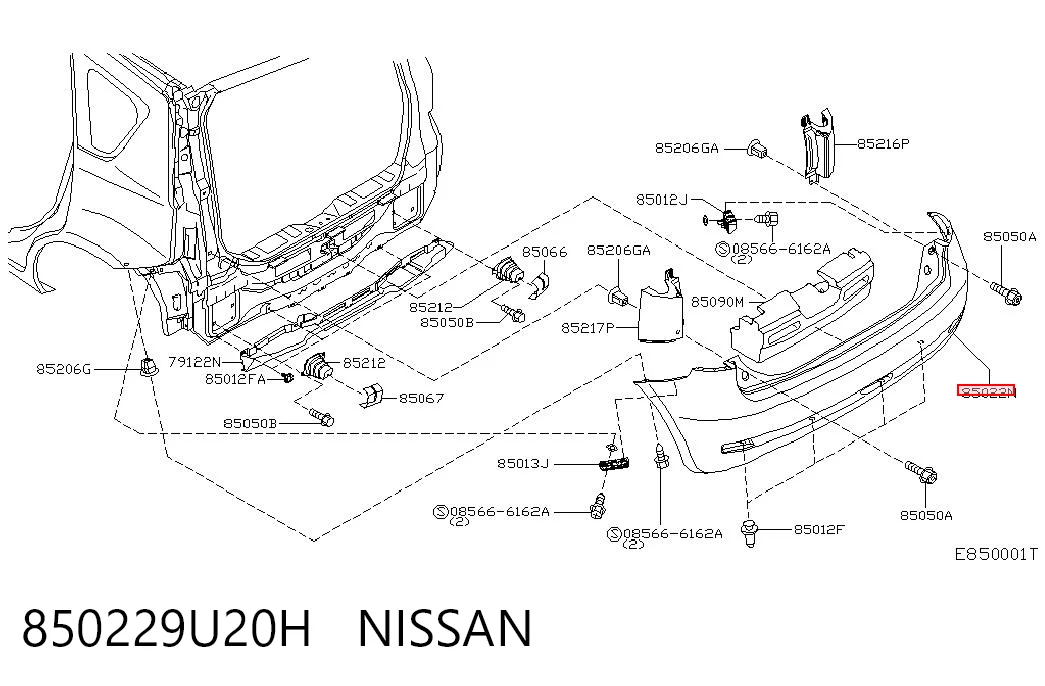 Буфер (бампер) задній на Nissan Note  E11