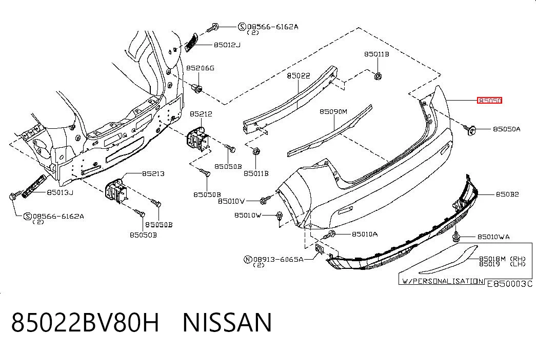 Буфер (бампер) задній на Nissan JUKE JPN F15
