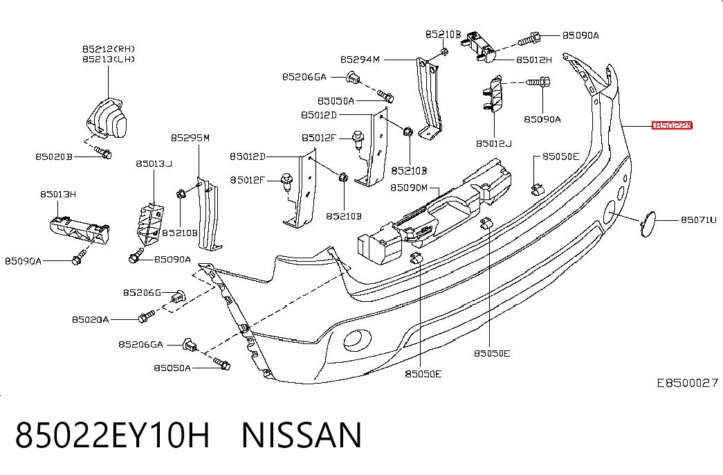 Буфер (бампер) задній на Nissan Qashqai +2 I J10
