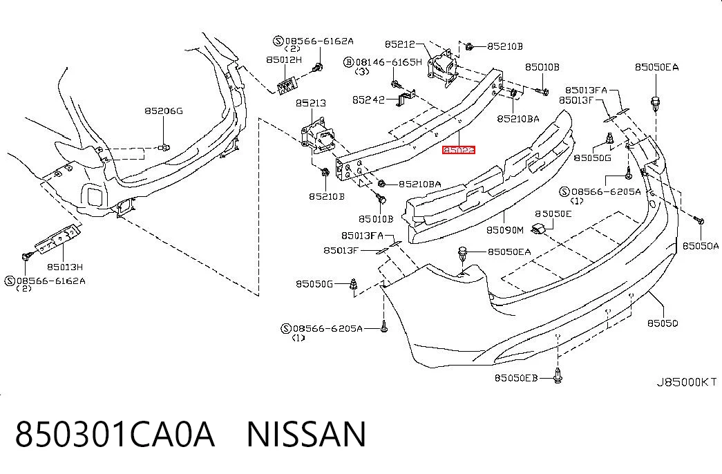 Шина бампера заднього на Infiniti FX  S51