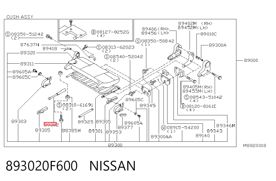 S893020F600 Sensen Амортизатор кришки багажника / двері 3/5-ї задньої