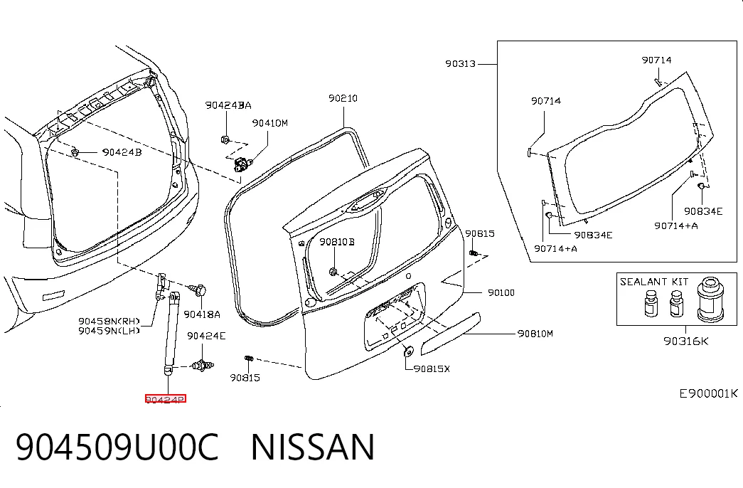 Купити Амортизатор багажника Nissan Note  E11