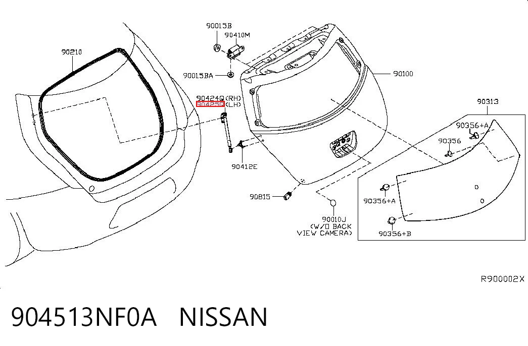 904513NF0A Nissan/Infiniti Амортизатор кришки багажника / двері 3/5-ї задньої
